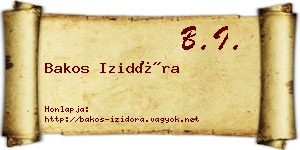 Bakos Izidóra névjegykártya